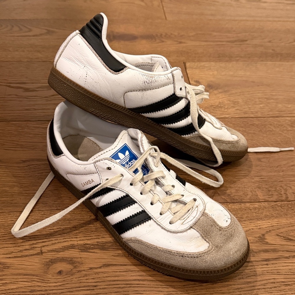 Adidas White and Black Classic samba Sneakers - Picture 3 of 8